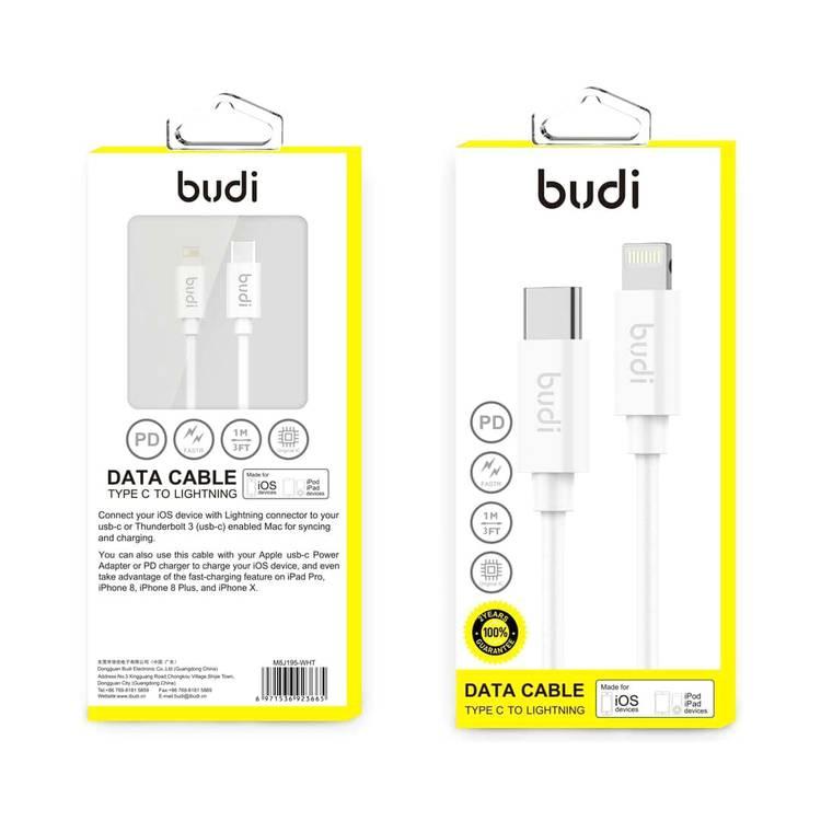 Budi Sync Type-C / Lightning Cable PD - White