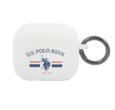 U.S.Polo Assn.Silicone Horses Flag Case for Airpods 3 - White