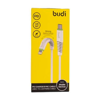 Budi PD / Sync USB Cable To Lightning Cable PD - White