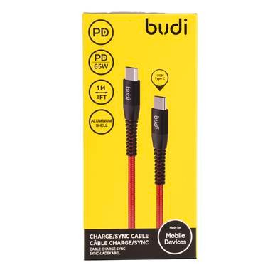 Budi M8J198TT-BLK Sync Cable USB Type-C PD 65W - Black