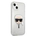 Karl Lagerfeld TPU Full Glitter Karl Head Case For iPhone 13 (6.1 ), Durable, Shockproof, Bumper Protection, Anti-Scratch - Silver