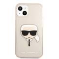 Karl Lagerfeld TPU Full Glitter Karl Head Case For iPhone 13 (6.1 ), Durable, Shockproof, Bumper Protection, Anti-Scratch - Gold