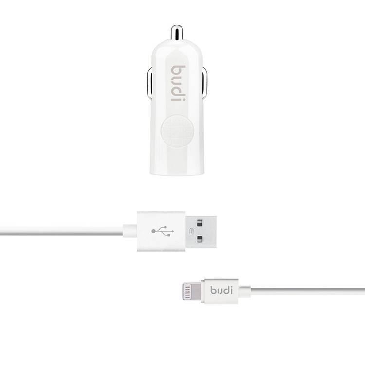 Budi M8J062L Car Charger + Cable 12W Lightning Connector - White