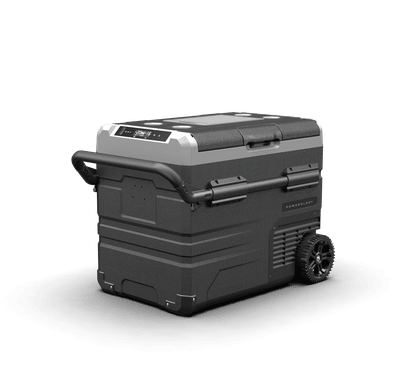 Powerology Smart Portable Fridge And Freezer Versatile Cooler For Outdoor Adventure With Detachable Wheels 45 Liters - Black