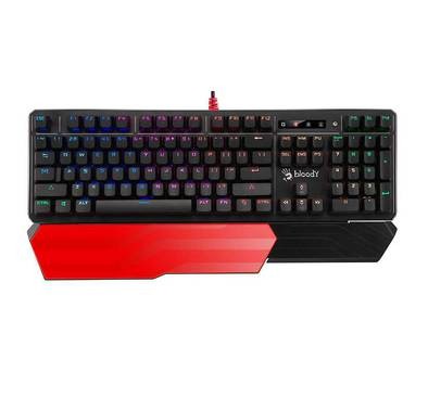 Bloody Gaming Keyboard B975-BR Light Strike Gaming Keyboard, RGB Animation Gaming keyboard, (LK Libra Brown Switch) - Black