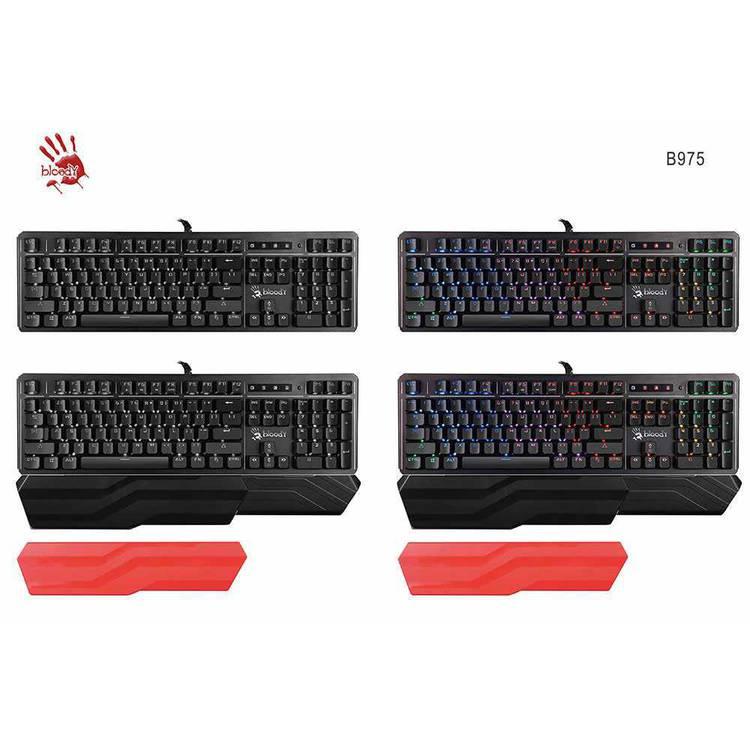 بلودي لوحة مفاتيح الألعاب B975-BR Light Strike ، لوحة مفاتيح الألعاب RGB Animation ، (LK Libra Brown Switch) - أسود