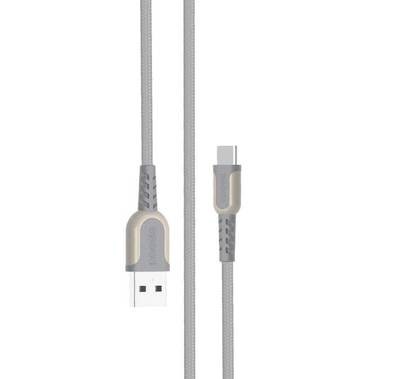 Porodo Metal Braided Type-C Cable 2.4m - Gray