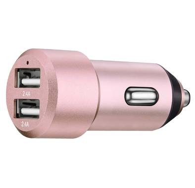 Porodo 4.8A Dual USB Metallic Car Charger - Pink