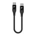 Porodo Aluminum Braided USB-C to USB-C Cable 0.25M 60W - Black