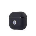 BMW Signature Collection PC Genuine Leather Case with Metal Logo Silver for Airpods 3 - Navy