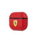 Ferrari PC PU Carbon Yellow Shield Metal Logo Case for Airpods 3 - Red