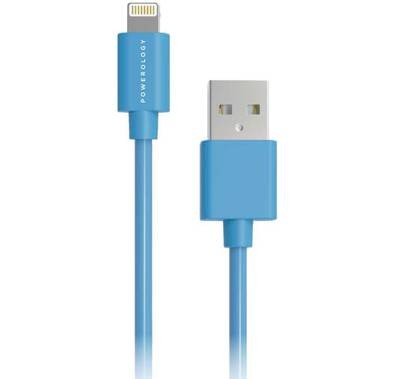 Powerology PVC Lightning Cable 1.2M, Fast Charging, Data Sync, Super Durable, Compatible with iPads, iPhones and Airpods/Airpods Pro (Blue)