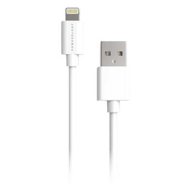 Powerology PVC Lightning Cable 1.2M, Fast Charging, Data Sync, Super Durable, Compatible with iPads, iPhones and Airpods/Airpods Pro (White)