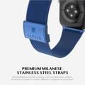 LEVELO Double Milanese Watch Strap Compatible for Apple Watch 42mm/44mm/45mm | Stainless Steel Replacement Band | Adjustable Magnetic Loop Strap for Watch Series 7/SE/6/5 - Blue