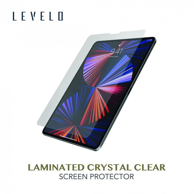 LEVELO Laminated Crystal Clear Tempered Glass Screen Protector Compatible for iPad Pro 12.9" (2021 & 2020) Sensitive Touch | Anti-Scratch | Shock Absorption Protector - Clear