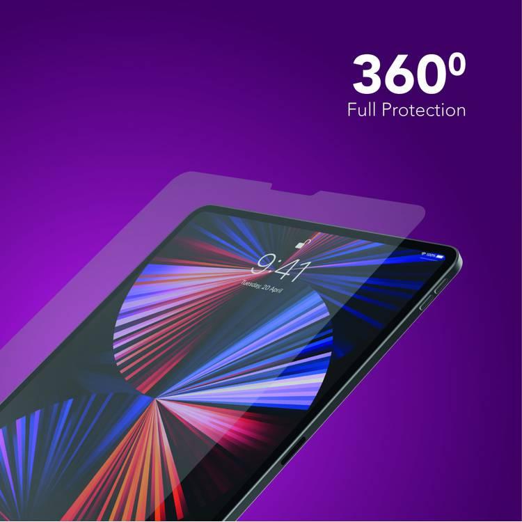 LEVELO Laminated Crystal Clear Tempered Glass Screen Protector Compatible for iPad Pro 12.9" (2021 & 2020) Sensitive Touch | Anti-Scratch | Shock Absorption Protector - Clear
