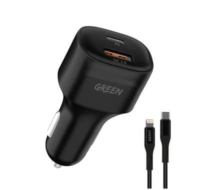 Green Lion Car Charger Dual Port Car Charger 20W with Typ...