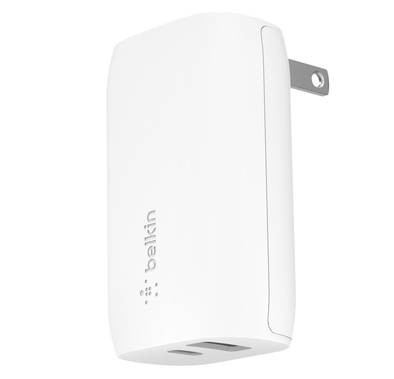 Dual Port Adapter Belkin WCB007myWH Charge 37W Dual Wall Charger - White