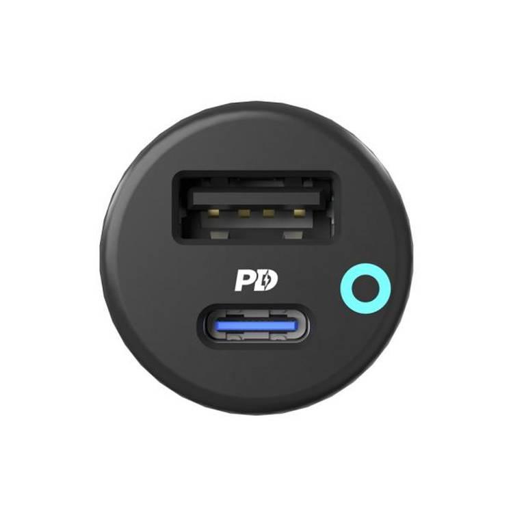 Car Charger Powerology PCCSR004 Dual Port Car Charger PD 20W USB-A 12W - Black