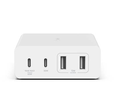 Charger Adapter Belkin WCH010MYWH 4-Port GaN Charger 2x USB-C 2x USB-A - White