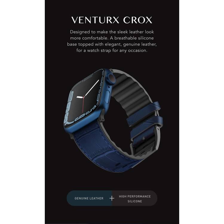 Watch Strap Viva Madrid Crox Leather Apple Watch Strap 45/44/42mm - Blue