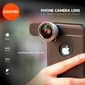 Porodo 3 in 1 Dual Phone Camera Lens 0.6X Wide and 15X Macro - Gray