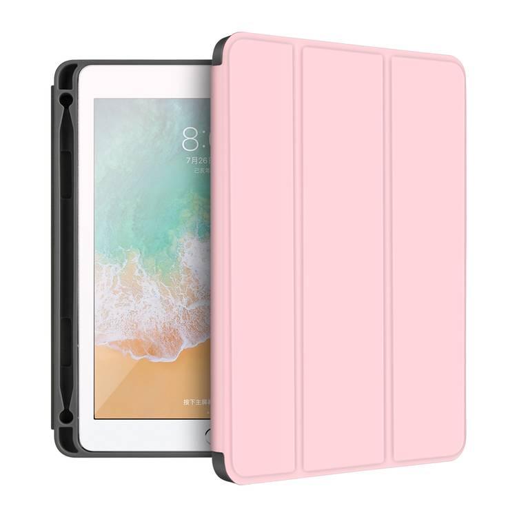 Green Lion Premium Leather Case Compatible for Apple iPad 9.7" 2018 | Trifold Stand Lightweight Design | Anti-Scratch | Shock-Absorption iPad Cover - Pink