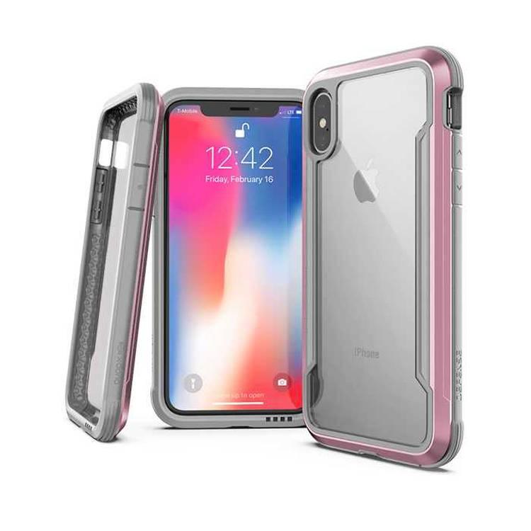 X-Doria Defense Shield Phone Case Compatible for iPhone X (5.8") Shock-Absorption iPhone X Cover - Rose Gold