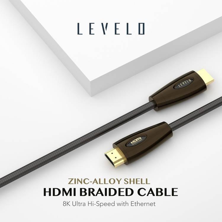 Levelo Zinc-Alloy Shell 8K60Hz HDMI Cable V2.1- Black