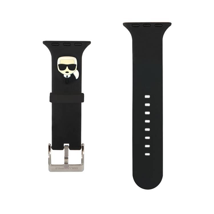 Karl Lagerfeld Strap Silicone Karl Head Logo For Apple Watch 38/40MM - Black