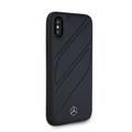 CG MOBILE Mercedes-Benz New Organic I Genuine Leather Hard Phone Case for iPhone X Officially Licensed - Navy