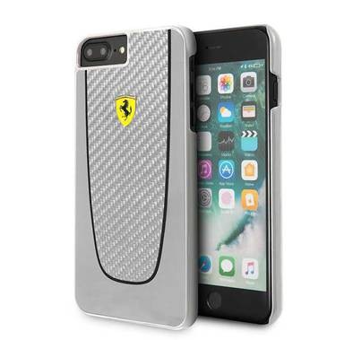Ferrari Pit Stop Real Carbon Fiber Hard Case for Apple iPhone 7 Plus - Silver