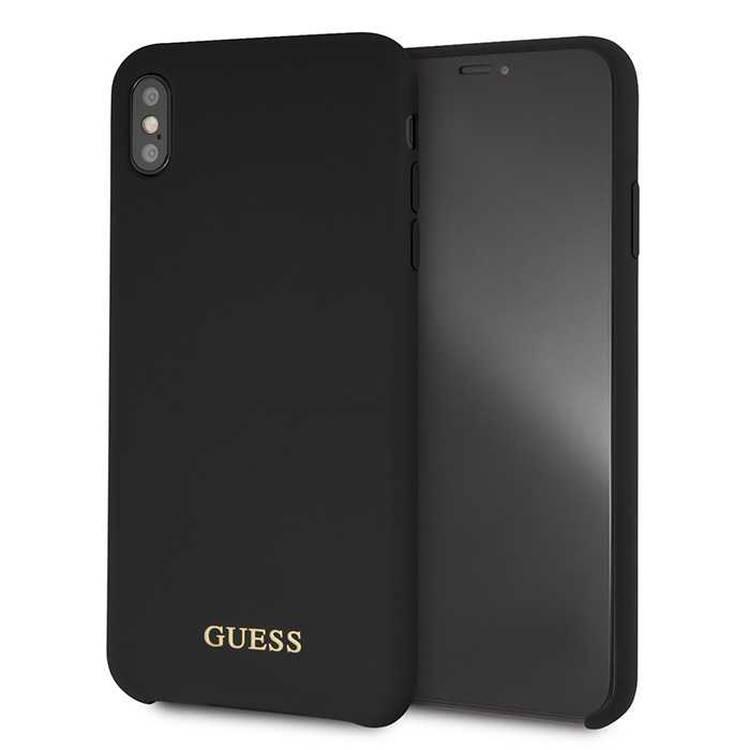 CG MOBILE Guess Silicone Phone Case Compatible for Apple iPhone Xs Max (6.5") Anti-Scratch Mobile Case Officially Licensed - Black