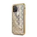 CG MOBILE Guess 4G Peony Liquid Glitter TPU Phone Case Compatible with iPhone 11 Pro Max (6.5") Soft TPU Mobile Case, Anti-Scratch Officially Licensed - Gold