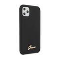 CG MOBILE Guess Vintage Logo Silicone Phone Case Compatible for iPhone 11 Pro (5.8") Anti-Scratch Mobile Case Officially Licensed - Black