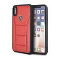 CG MOBILE Ferrari Heritage 488 Genuine Leather Hard Phone Case Compatible for iPhone X (5.8") Shock & Scratch Resistant Mobile Case Officially Licensed - Red