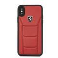 CG MOBILE Ferrari Heritage 488 Genuine Leather Hard Phone Case Compatible for iPhone X (5.8") Shock & Scratch Resistant Mobile Case Officially Licensed - Red