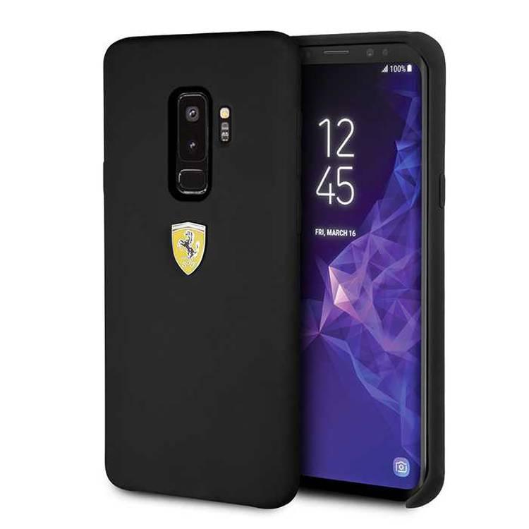 CG MOBILE Ferrari SF Silicone Phone Case Compatible for Samsung Galaxy S9 Plus | Protective Mobile Case Officially Licensed - Black
