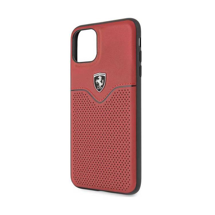 CG MOBILE Ferrari Leather Hard Phone Case Victory Compatible for iPhone 11 Pro Max (6.5") Shock Resistant Mobile Cover Officially Licensed - Red