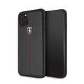 CG MOBILE Ferrari Off Ferrari Vertical Stripe Leather Hard Phone Case Compatible for iPhone 11 Pro (5.8") Scratch Resistant Mobile Case Officially Licensed - Black
