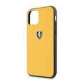 Ferrari Off Track Embossed Metal Logo Leather Case for iPhone 11 Pro - Yellow