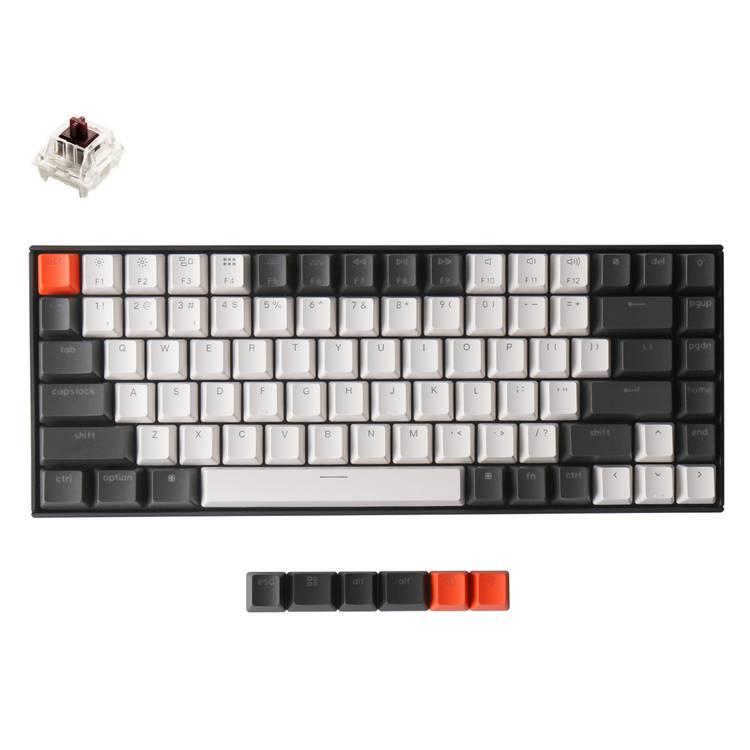 Keychron K2 84 Gateron Wireless Mechanical Keyboard with RGB, Brown Switch & Hot-swappable | Compact & Tactile Gaming Keyboard