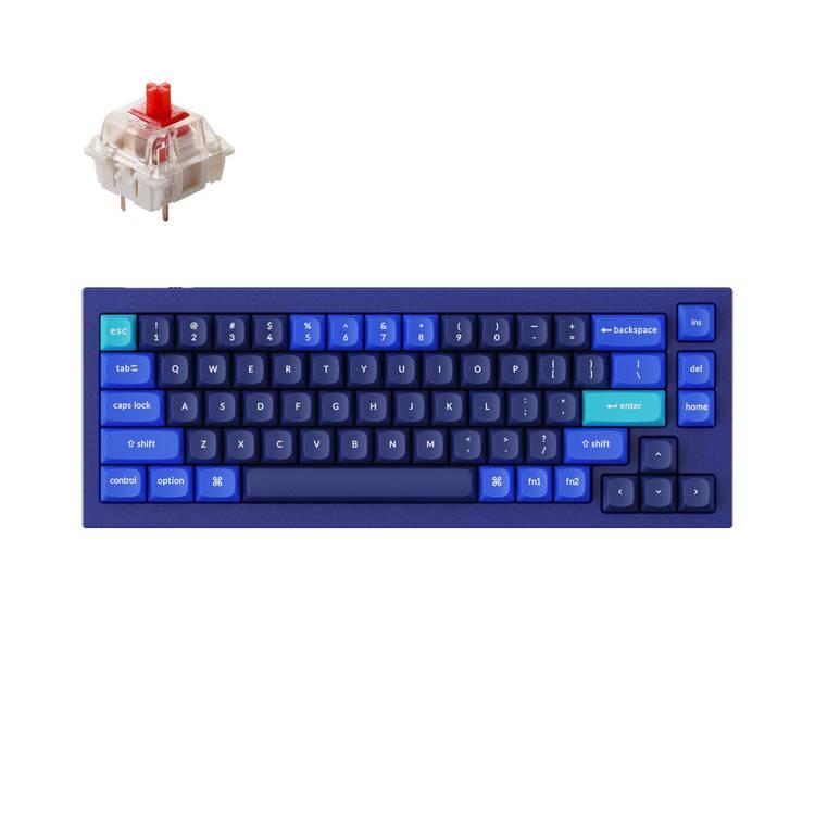 Keychron Q2 QMK Gateron G-PRO Mechanical Keyboard with RGB, Red Switch and Custom Hot-swappable | Ergonomic Design Gaming Keyboard - Navy Blue