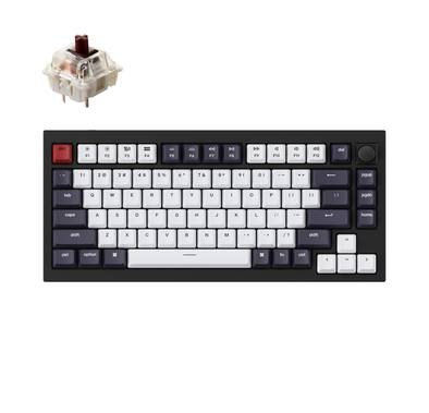 Keychron Q1 QMK Gateron Phantom Mechanical Keyboard with Knob, RGB, Brown Switch &  Custom Hot-swappable | Ergonomic Design Gaming Keyboard - Carbon Black