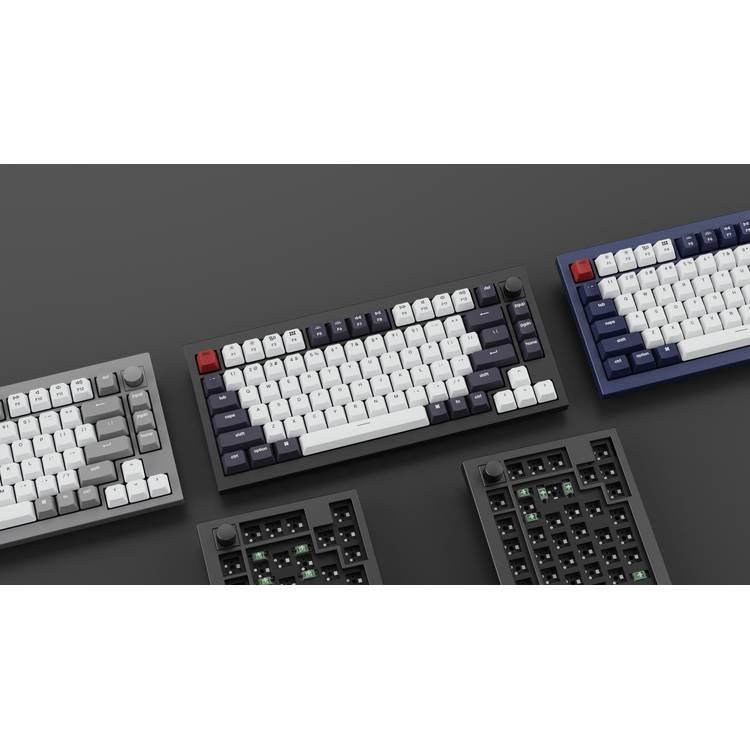 كي كرون لوحة مفاتيح ميكانيكية Q1 QMK Gateron Phantom مزودة بمقبض ومفتاح RGB ومفتاح أحمر وقابل للتبديل السريع المخصص | لوحة مفاتيح ألعاب بتصميم مريح - كحلي