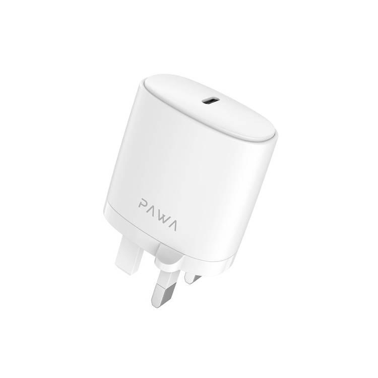 Pawa Solid Travel Charger 20W PD With Type-C to Lightning Cable - White