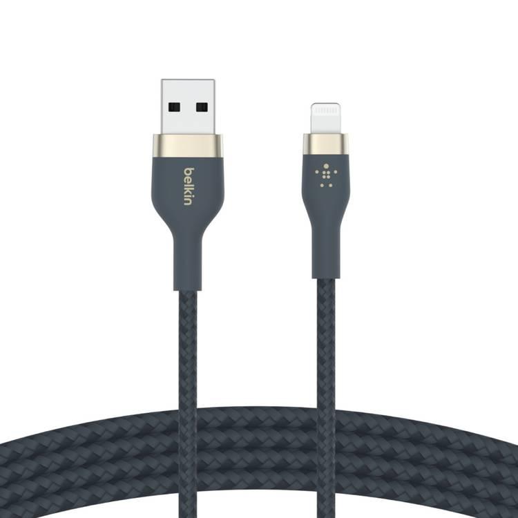 Belkin CAA010bt1MBL BOOST CHARGE™PRO Flex USB-A to Lightning Cable_Braided Silicone, 1M - Blue