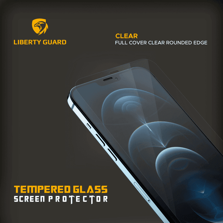 Liberty Guard LGCLR12PM Full Cover Clear Rounded Edge Screen Protector For iPhone 12 Pro Max 6.7", Anti Shock & Anti Impact- Clear