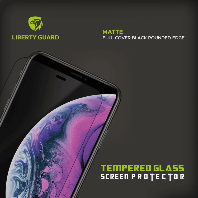 Liberty Guard LGMATBRE11PMXSM Matte Full Cover Black Rounded Edge Screen Protector  For iPhone 11 Pro Max 6.5", Anti Shock & Anti Impact. - Clear