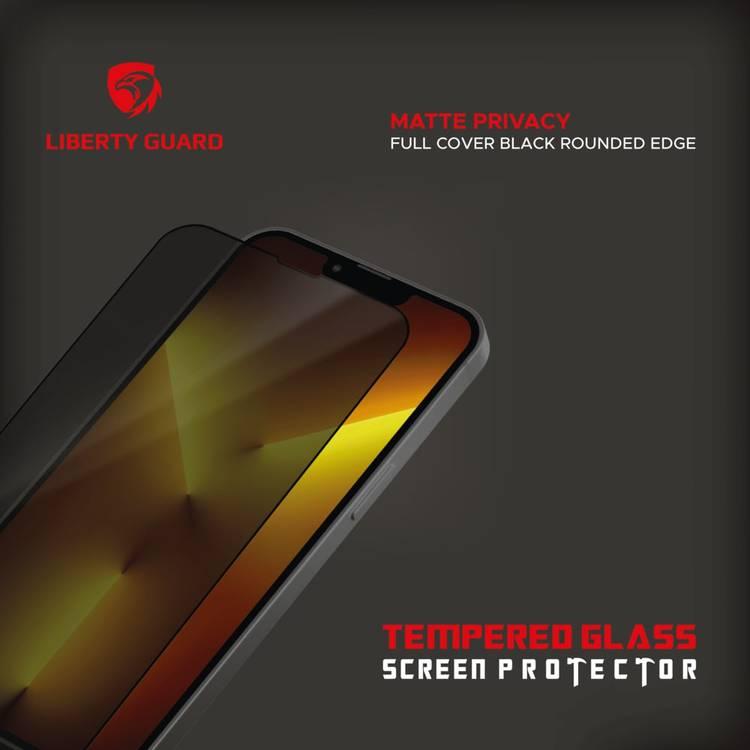 Liberty Guard LGMPRVBRE12PRO 2.5D Matte Privacy Full Cover Rounded Edge Screen Protector for iPhone 12/12 Pro, Anti Shock & Anti Impact - Black